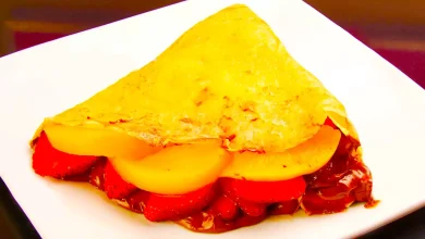 Crepes saludables de mango y fresas