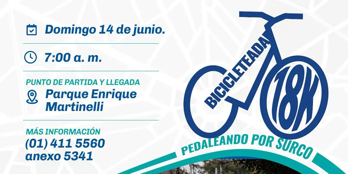 Bicicleteada «Pedaleando por Surco» 18K 2026 Bicicleteada "Pedaleando por Surco" 18K 2026