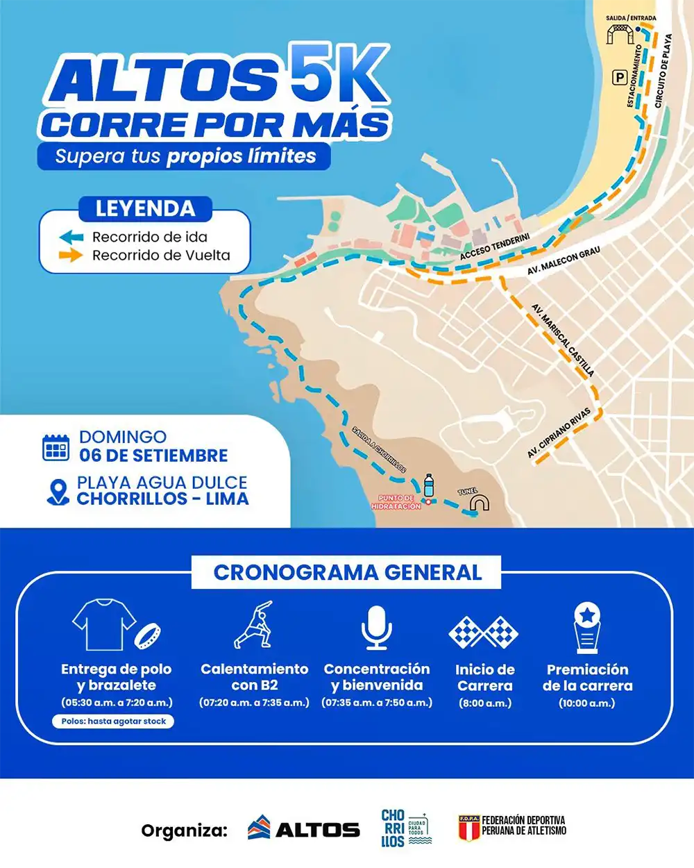 Mapa de la Ruta de la Carrera Altos 2026